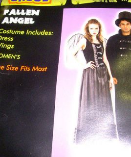 Fallen Angel Woman Adult Costume Dress Wings OSFM NWT