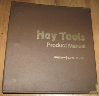 Sperry New Holland Hay Tools Manual Binder 3 Ring