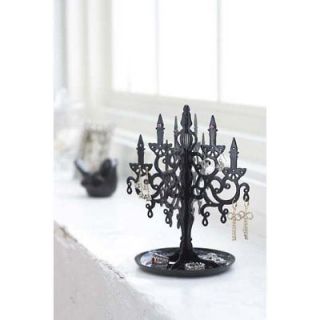 Black Metal Chandelier Tree Stand for Jewelry and Accessories