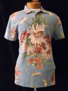 Ralph Lauren NWT Blue Custom Fit Polo Shirt L Tropical Floral