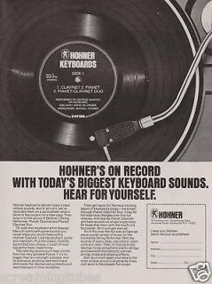 1981 HOHNER CLAVINET PIANET PIANET/CLAVINE T DUO KEYBOARD PRINT AD