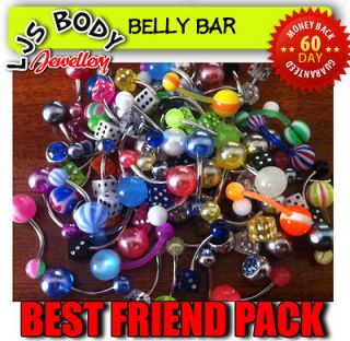 Ljs 20 Piece BEST FRIEND Belly Pack Mixed Gem, Glow, Uv, Pearl