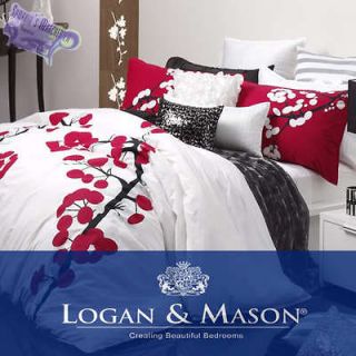 Double Bed Quilt Cover Set   Logan & Mason   Cherry Blossom Spray