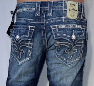 rock revival men s denim steven 12 jeans straight leg new medium blue
