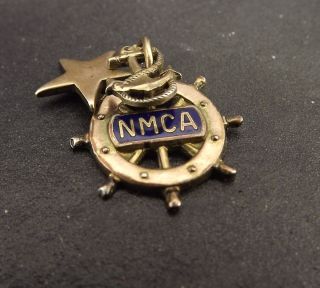 Vintage NMCA Boat Steering Wheel Anchor Star Sterling Silver Charm