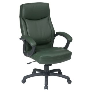 GREEN LEATHER HIGH BACK EXECUTIVE MANAGER OFFICE CHAIR