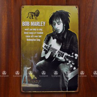 Decor Retro Metal Art Poster Bob Marley Redemption Song of Freedom