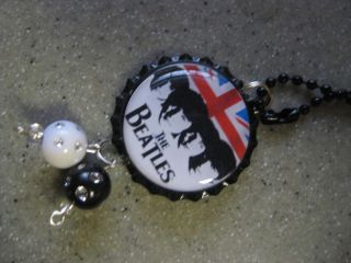 The Beatles Bottle Cap Necklace or Cell Phone Charm   Style BEAT50