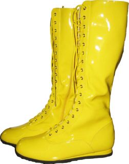 PRO Wrestling costume Boots YELLOW BLACK RED WHITE BLUE