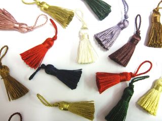 10 Mini craft tassels   Small 5.5cm long decorative tassels   Key