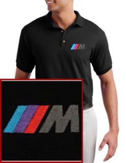 BMW M3 Power EMBROIDERED Logo Black Polo Shirt in German Flag Colors