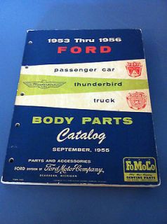 1956 Edition Ford Body Parts Reference Catalog FoMoCo Car Thunderbird