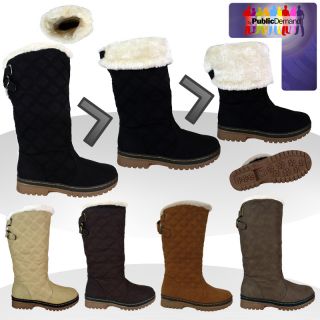S2A WOMENS LADIES FUR LINED RAIN QUILTED SNUGG SHEEPSKIN WARM WINTER