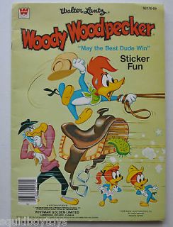 WOODY WOODPECKER Sticker Fun Activity BOOK 1978 WHITMAN   Walter Lantz