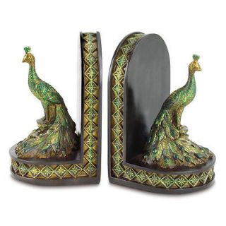 Art Deco Style Majestic Peacock Bookends
