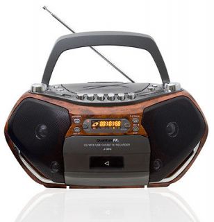 Quantum Portable Boombox Radio CD//Cassette Player With USB Input