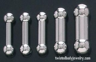 Surgical Steel Tongue Ring Barbell ( 12g 10g 8g 6g 4g 2g 0g 00g )