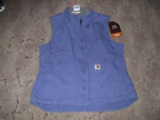 CARHARTT womens sandstone VEST, plum, sherpa lined, NEW with tags