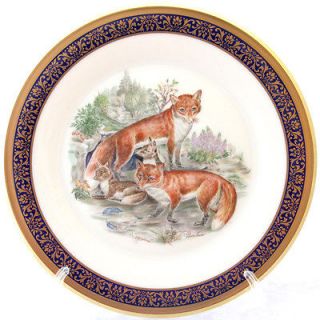 LENOX BOEHM WOODLAND WILDLIFE RED FOXES COLLECTOR PLATE 1974 LTD
