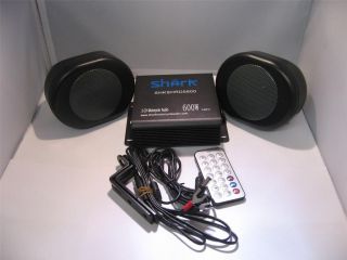 motorcycle audio system w/ 4 black oval speakers usb aux sd
