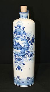 Great Bols Zenith blue and white bottle made in Holland in great