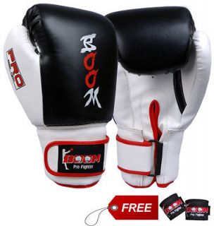 BOOM Pro Leather Boxing Gloves,MMA,Pun ch Bag,Muay Thai,Sparring, Kick