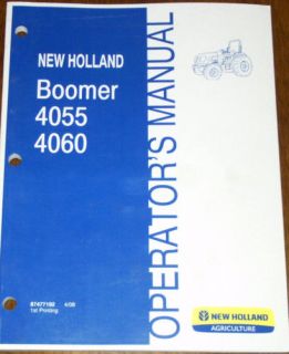 New Holland Boomer 4055 4060 Operators Manual