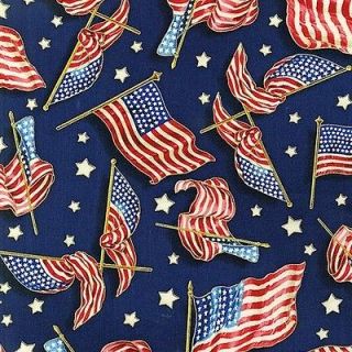 Robert Kaufman Patriots Quilt Fabric American Flags Patriotic Navy