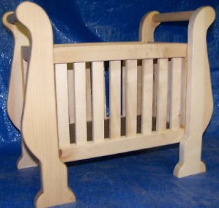 Custom Wooden Sleigh Toy Doll Crib #1