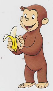 10 LARGE CURIOUS GEORGE MONKEY WALL STICKER GLOSSY BORDER CHARACTER