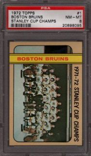1972 TOPPS #1 BOSTON BRUINS PSA 8 H1248711