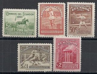 Ecuador 1939 YV Airmail 67 71 MLH VF