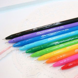 ] Design SOMERZ Rainbow Various Colors Jell Pens 10ea Set 0.38 mm