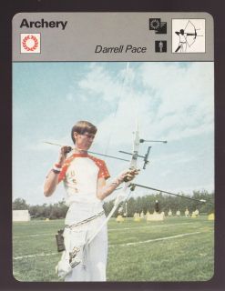 DARREL PACE Archery Bow and Arrow Sport 1977 SPORTSCASTER CARD 13 24