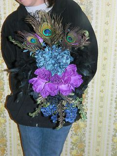 peacock feather wedding bouquets