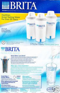 Brita 3 Pack Pitchers and Dispensers Replacement Water Filters