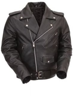 Mens Premier Leather CE Armoured Classic Brando Motorcycle Chopper