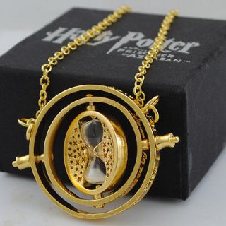 NEW 18K YELLOW GP Harry Potter TIME TURNER NECKLACE Hermione Granger