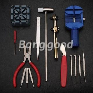 16pc Deluxe Watch Pin Strap Remover Case Holder Opener Punch Tool Kit