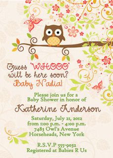 Owl Baby Shower Bridal Shower Invitations