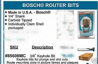 Bosch Router Bit Keyhole Jointing Cabinetry Woodworking