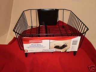 RUBBERMAID SMALL TWIN SIZE SINK DISH DRAINER RACK BLACK 6008 AR