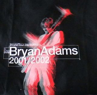 Bryan Adams  NEW 01/02 Tour T Shirt XLarge $15.00 SALE