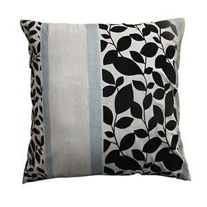 1pc Gray with black Tree leaf Flocking Pillow Cushion Cover Pillowcase
