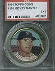 1964 TOPPS COIN 131 MICKEY MANTLE VG SPOTTING