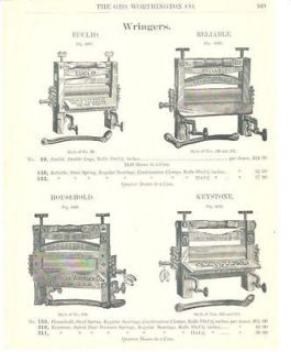 1902 Keystone Euclid Wringer Washer Antique Catalog Ad