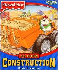 Big Action Construction PC MAC CD kids dig build heavy truck game