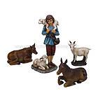 Nativity Scene Sheperd Boy with Farm Animals Christmas Decor Figurines