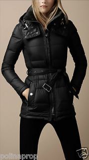 BNWT Burberry Brit Mareton quilted down filled black puffer coat hood