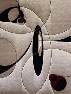 New City Brand New Contemporary Brown and Beige Circles Area Rugs